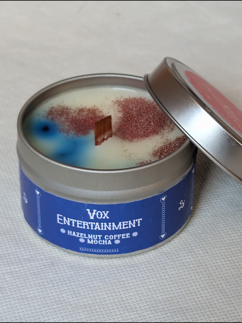 New Hazbin Hotel Vox 4oz Custom Wood Wick Candle Hazelnut Mocha Coffee Vees